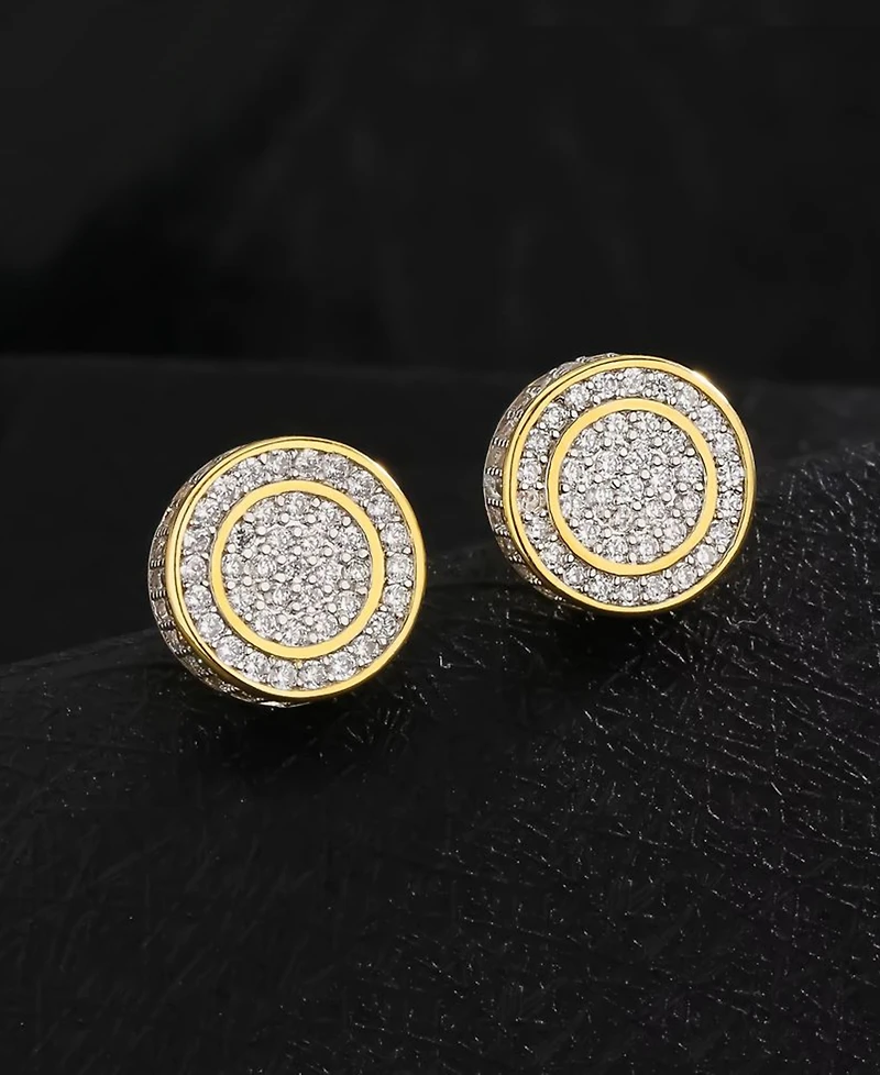 Rhona Sutton Men's Stud Earrings in 14k Gold Plated Sterling Silver