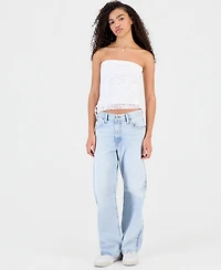 Madden Girl Juniors' Lace Side-Ruched Tube Top