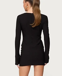 Edikted Women's Coastal Plunge Neck Cutout Mini Dress