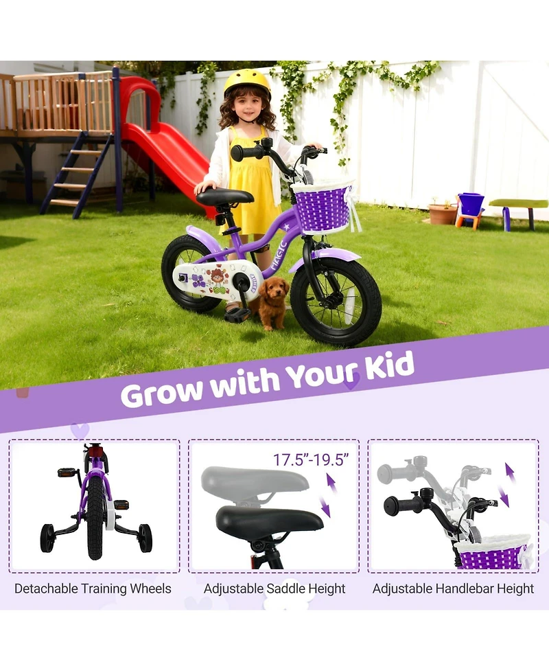 Mecale Inch Kids Bike with Training Wheels