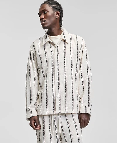 Mode of One Men's Striped Shirt Jacket, Macy's Exclusive