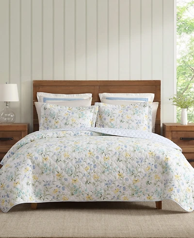 Laura Ashley Poppy Meadow Reversible 3-Pc. Quilt Set