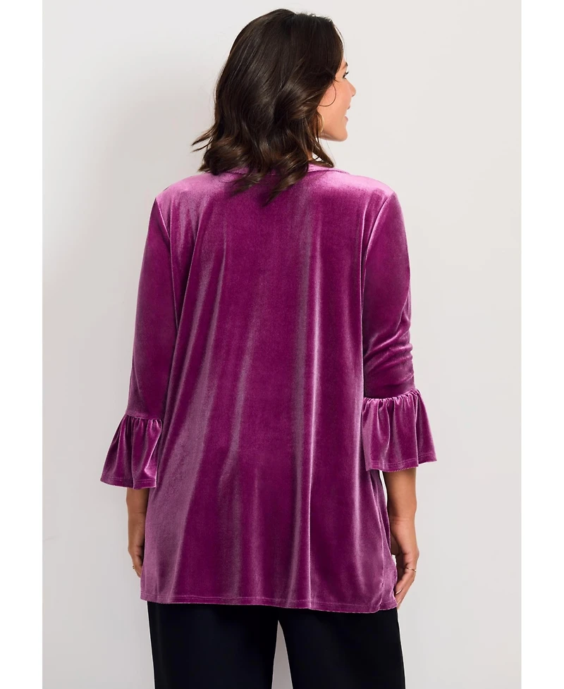 Avenue Women's Split Neck Bell Sleeve Top