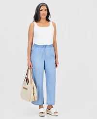 Style & Co Petite Chambray Wide-Leg Pull-On Pants, Macy's Exclusive
