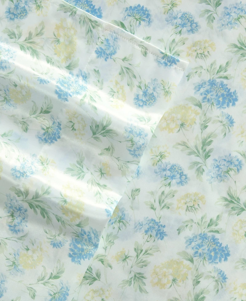 Laura Ashley Printed Satin Edwina 4-Pc. Sheet Set