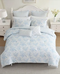 Laura Ashley Annalise Floral Reversible 7-Pc. Comforter Set, King
