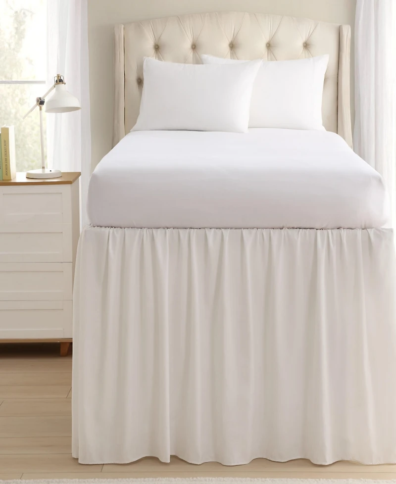 Laura Ashley Solid Washed Microfiber Bed Skirt, Twin Xl