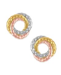 Macy's Stud Earrings in 10k Tricolor Gold