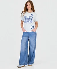 Disney Juniors' Mickey Gingham Graphic Print T-Shirt