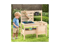 Slickblue Outdoor Play Pretend Kitchen with Detachable Sandbox and Removable