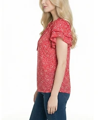 Ny Collection Women's Double Flutter-Sleeve Top