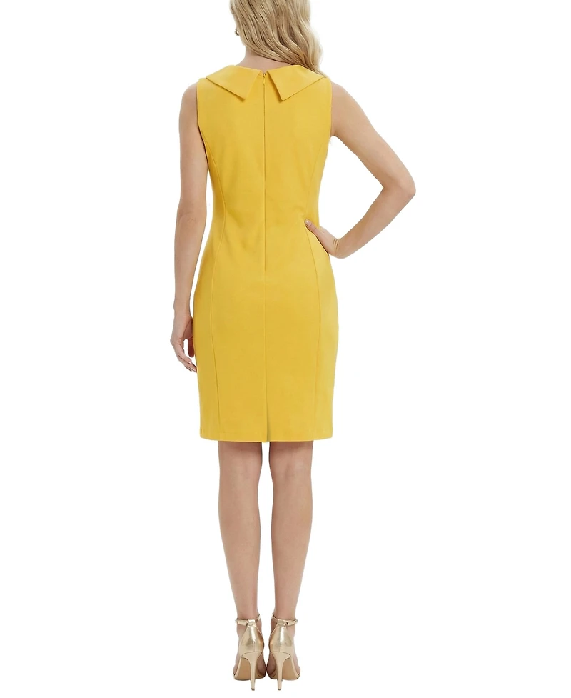 Ny Collection Women's Sleeveless Shawl Collar Dress