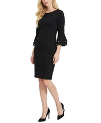Ny Collection Women's Long-Sleeve Dress with Bell Cuffs