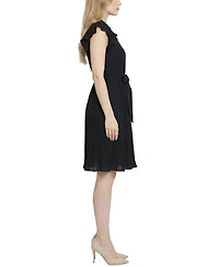 Ny Collection Women's Plisse Pleated Short-Sleeve Dress