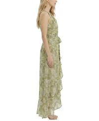 Ny Collection Women's Halter Front Chiffon Maxi Dress
