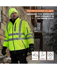 RefrigiWear Men's Insulated HiVis Extreme Softshell Jacket with Reflective Tape
