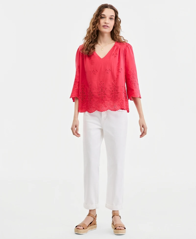 Liverpool Los Angeles Women's Rolled-Cuff Keeper Boyfriend Cropped Jeans