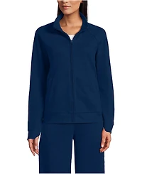 Lands' End Women's Serious Sweats Full Zip Mock Neck Sweatshirt