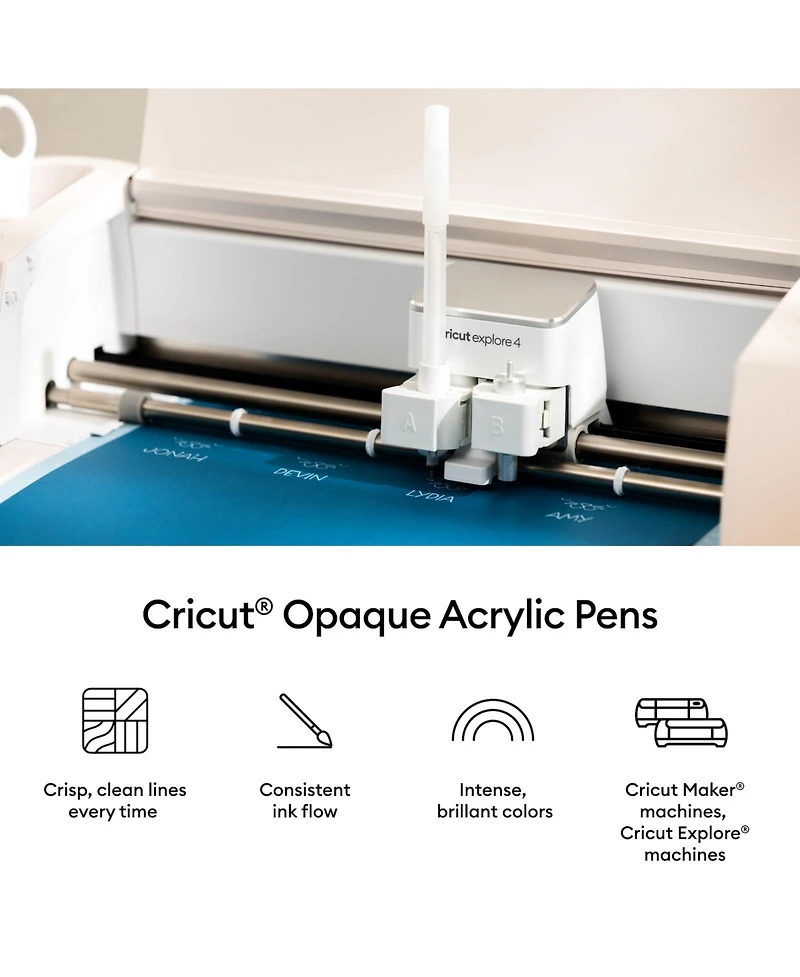 Cricut Acrylic Gel Pens Set, 1.0 mm, 6 Count - For use with Maker, Explore, & Venture Machines