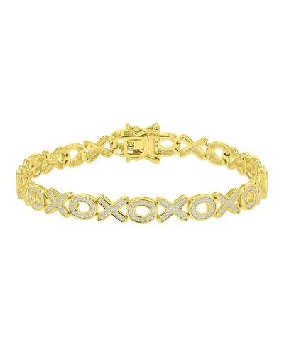 Macy's Cubic Zirconia Bracelet in 14k Yellow Gold Over Sterling Silver