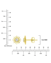 Macy's Cubic Zirconia Starburst Stud Earrings in 14k Yellow Gold Over Sterling Silver