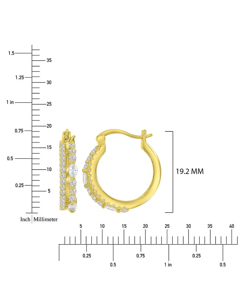 Macy's Cubic Zirconia Huggie Earrings in 14k Yellow Gold Over Sterling Silver
