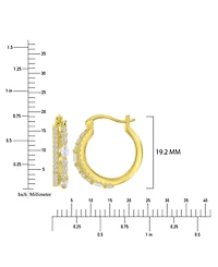 Macy's Cubic Zirconia Huggie Earrings in 14k Yellow Gold Over Sterling Silver