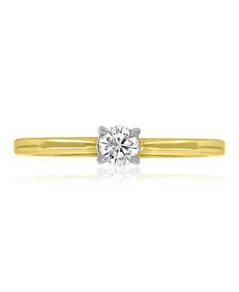 Macy's 4-Pc. Polished Cubic Zirconia Quadruple Ring in 14k Yellow Gold Over Sterling Silver