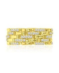 Macy's Cubic Zirconia Eternity Chain Ring 14k Yellow Gold Over Sterling Silver