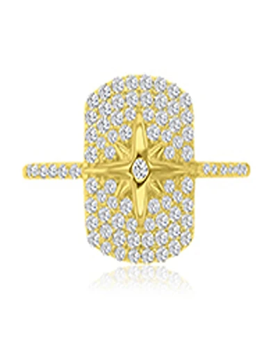 Macy's Cubic Zirconia Star Pave Ring in 14k Yellow Gold Over Sterling Silver