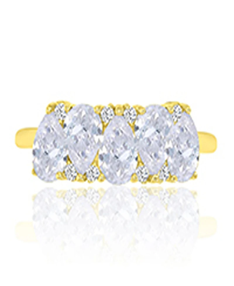 Macy's Pear-Shaped Cubic Zirconia Ring in 14k Yellow Gold Over Sterling Silver