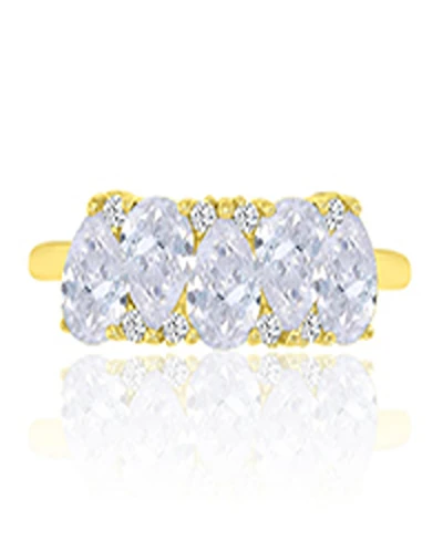 Macy's Pear-Shaped Cubic Zirconia Ring in 14k Yellow Gold Over Sterling Silver