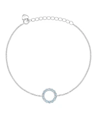 Macy's Blue Topaz Circle Bracelet in Rhodium Over Sterling Silver