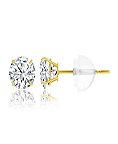 Macy's White Swarovski Zirconia Solitaire Earrings in 14k Yellow Gold