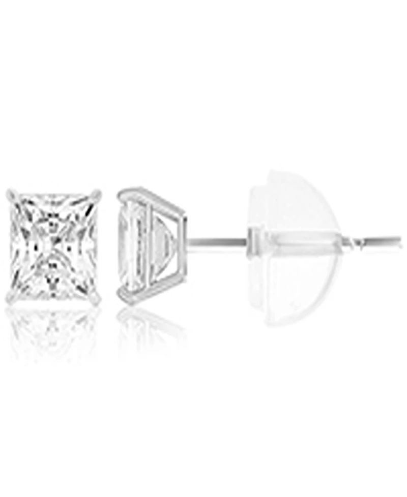 Macy's White Swarovski Zirconia Solitaire Earrings in 14k White Gold