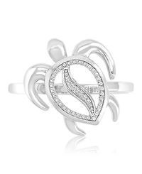 Macy's Diamond Accent Sea Turtle Ring Rhodium Over Sterling Silver