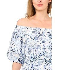 Vince Camuto Women's Printed Tiered Ruffle Midi Dress