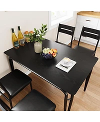 gaomon Dining Table Set for 4, Small Square and Chairs, 5 Piece Kitchen Compact Spaces