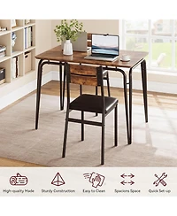 gaomon Dining Table Set for 4, Small Square Table and Chairs, 5 Piece Kitchen and Dining Set for Compact Spaces