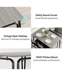 gaomon Dining Table Set for 4, Small Square Table and Chairs, 5 Piece Kitchen and Dining Set for Compact Spaces