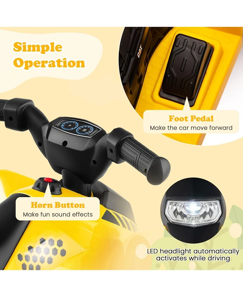 Mecale 6V Kids Ride on Atv Cat-Licensed with Horn Sound for 18-36 Months Old.