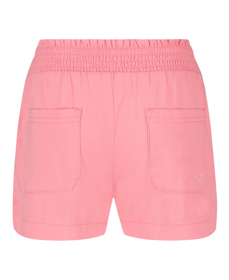 Roxy Girls' 7-16 Smocked Elastic Waist Twill Shorts