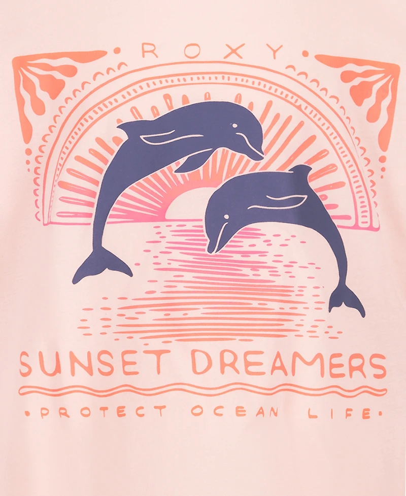 Roxy Girls' 7-16 Ocean Life Crewneck Oversized T-Shirt