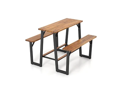 Slickblue Acacia Wood Patio Picnic Table Bench Set for Outdoor Use