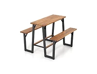 Slickblue Acacia Wood Patio Picnic Table Bench Set for Outdoor Use