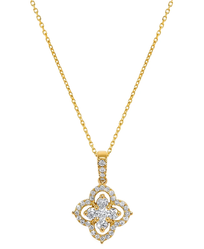 Macy's Diamond (1/2 ct. t.w.) Pendant Necklace in 14k Yellow Gold