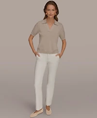 Donna Karan Weekend Women's Elbow-Sleeve Polo Sweater