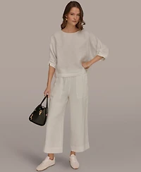 Donna Karan Weekend Women's Crewneck Dolman-Sleeves Blouse