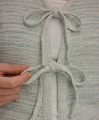 Donna Karan Weekend Women's V-Neck Tie-Front Detail Cardigan