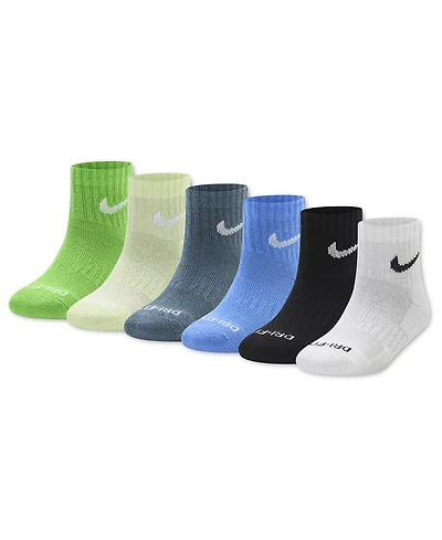 Nike Boys' 5-7 Swoosh Logo Ankle Socks, 6-Pack